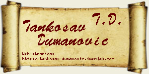 Tankosav Dumanović vizit kartica